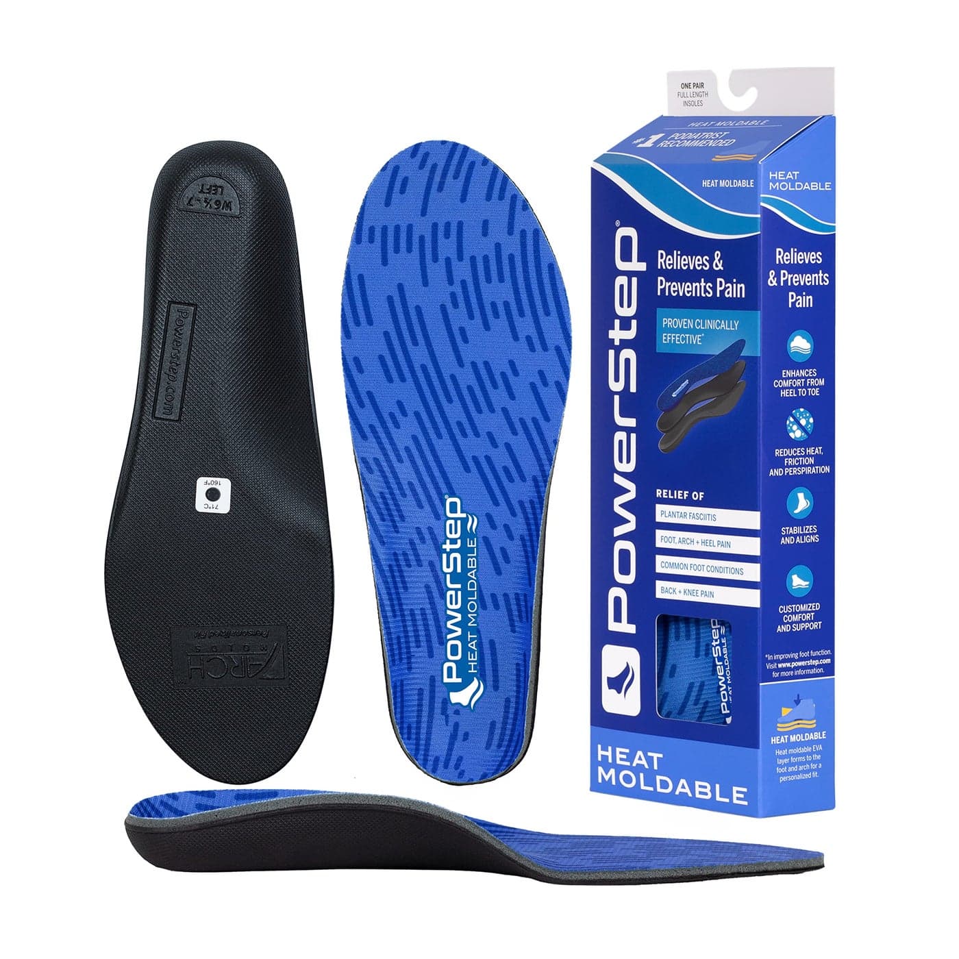 Powerstep mens Archmolds Orthotic Insoles Heat Moldable Shoe Inserts for Maximum Cushioning and Full Support Physical Therapy Equipment At Blue Men s 13135 US