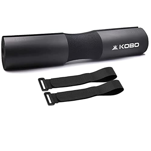 Kobo Barbell Squat Pad - Advanced Neck and Shoulder Ergonomic Protective Pad Support for Squats, Lunges and Hip Thrusts - Fit Standard and Olympic Bars Perfectly (WITH STRAP)