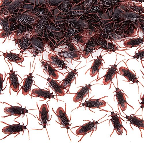 LovesTown 150PCS Fake Roaches, Plastic Cockroach Halloween Prank Creepy Toys Funny Tricks Joke Prop Home Party Decoration