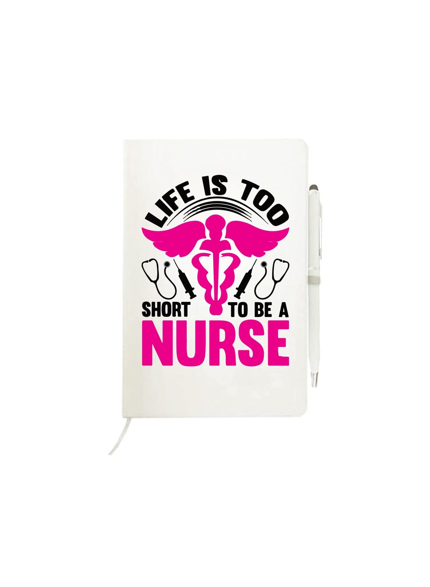 Nurse Day A5 Notebook with Pen - Funny Nurse ideas printed designs - Appreciation gifts and Nursing Student Gifts - 60 pages - Thank you gift stationery (Design 2)