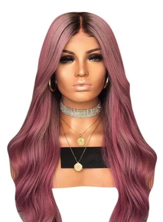 ORiTi Long Curly Hair Wig Wine Red