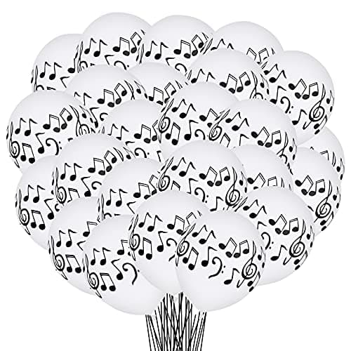 30 Pcs Music Notes Balloons Music Party Decoration Balloons 12 Inches Latex Balloon for Musical Theme Birthday Party Decorations