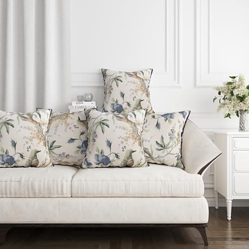 Clovertico Handmade Throw/Pillow Cushion Cover : 100% Cotton Fabric : High Thread Count : Set of 5