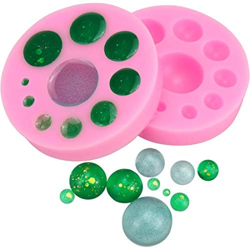 Meiyouju 2 Pcs Gemstone Silicone Molds,Dome Cabochon Molds,Food Grade Silicone Molds for Candy, Cake Decoration,Chocolate,Jewelry Making,Polymer Clay