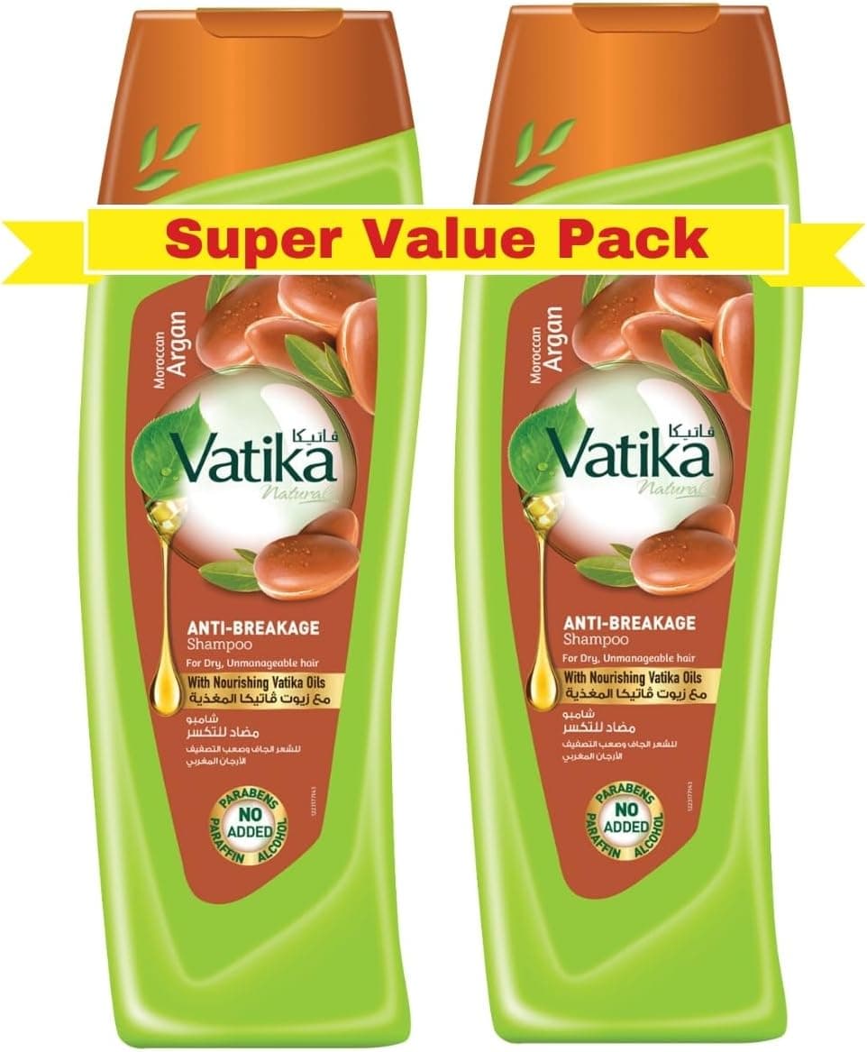 Vatika Naturals Moroccan Argan Anti-Breakage Shampoo 2x400 ml - Super Value Pack