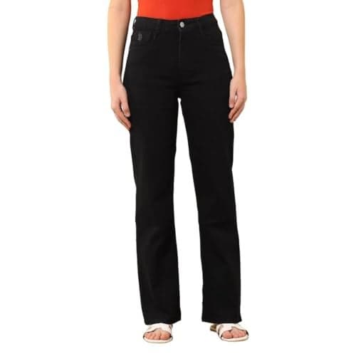 U.S. POLO ASSN. Women's High Rise Bootcut Fit Jeans (UWAW22JN003_Black_30)