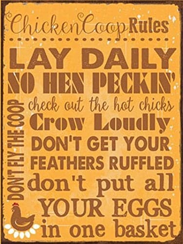 Homebody Accents Chicken Coop Rules Metal Sign, Farm Living, Eggs, Hens, Roosters, Country Living, Rustic Decor by HBA