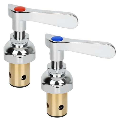 Handle Stem Assembly Replacement Valve Hot & Cold, Brass Spindle Assembly Cartridge Faucet Valve for Kitchen Wall Mount Commercial Faucet