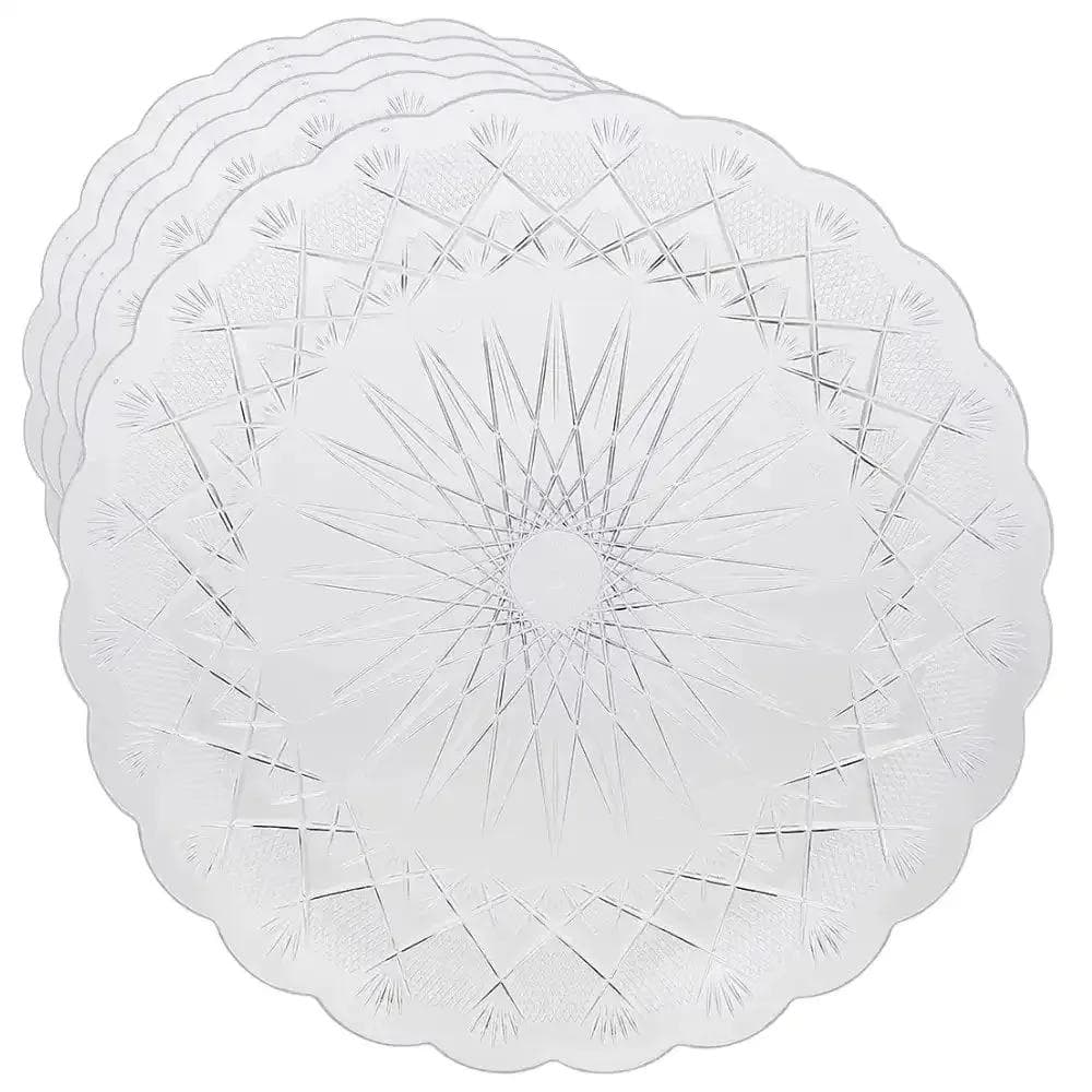 Hotpack Disposable 5pcs Plastic Crystal-Clear Food Serving Plates- 27cm