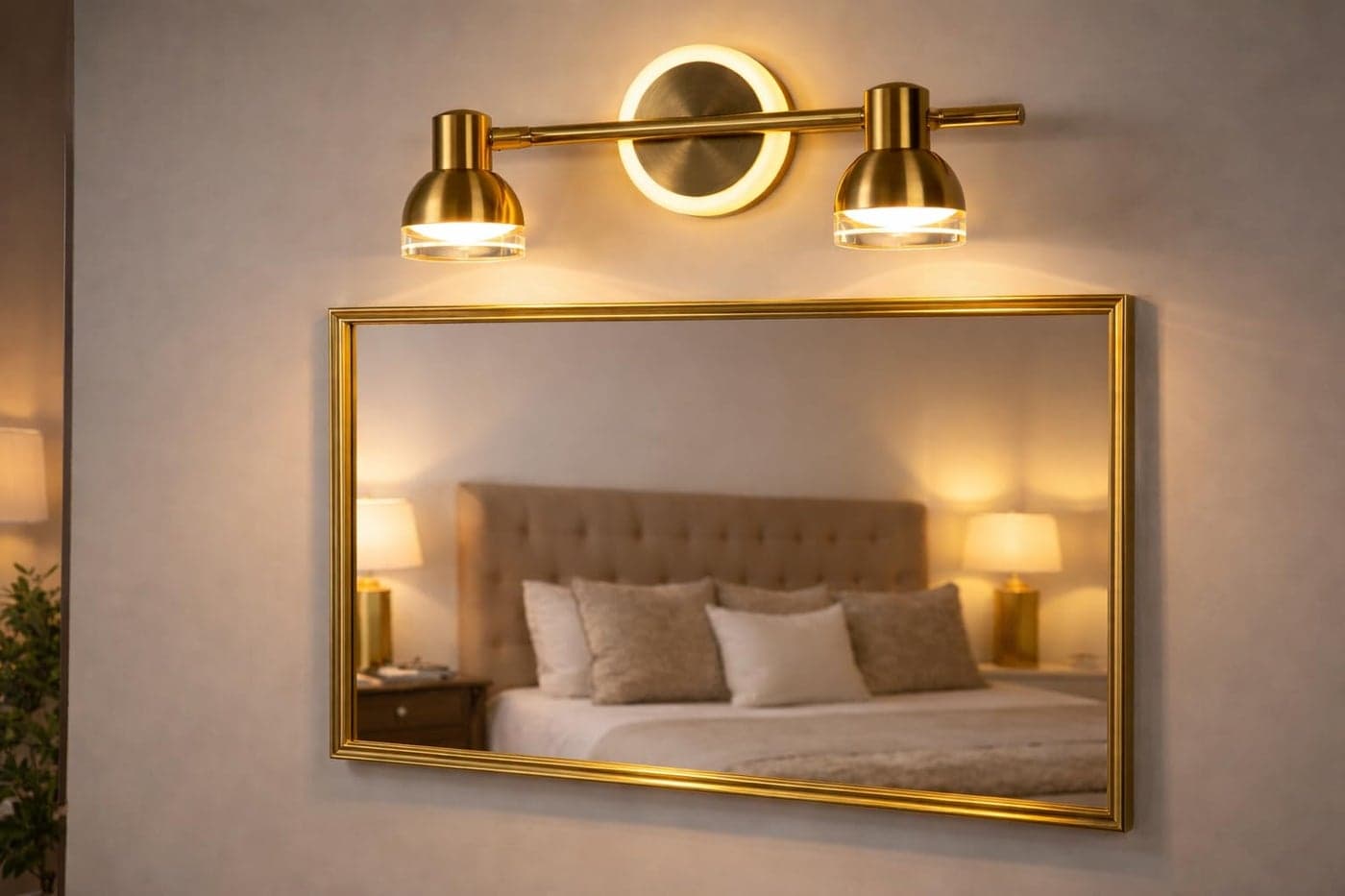 FILLISKA® 3 in 1 Double Wall spot/Picture/Display/Mirror Light with Adjustable Head and Colour Changing Function (Luxurious Gold-987)(1 Year Warranty)