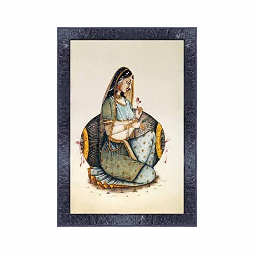 pnf Poster And Frames Rajasthani Miniature Painting Art Wooden Photo Frame With Acrylic Sheet | Living Room, Bedroom | Home Decoration | Best Gifting Option (10 * 14inch,Multicolour,Synthetic) 1973