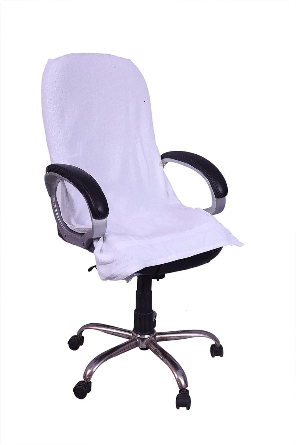 Shree Shyam Cotton Car and Office Chair Seat Cover Towel with Tie Knot Pack of 1 White 100 cm x 100 cm