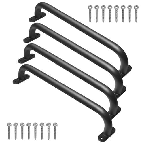 Purife 4 Pack 17 Inch Black Playground Equipment Handles Metal Playset Slide Handles Swing Sets Accessories Grab Bars Kids Climbing Monkey Bar for Playhouse Treehouse Jungle Gym
