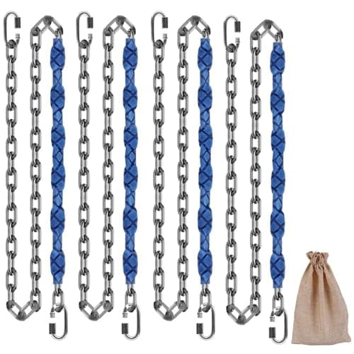 Dakzhou 4 Stainless Steel Chains 84 Swing Chains Heavy Duty Swing Hardware4 Quick Connection Buckles Indoor and Outdoor Playground Swings Hammocks Sandbags 1000 lb Capacity Blue