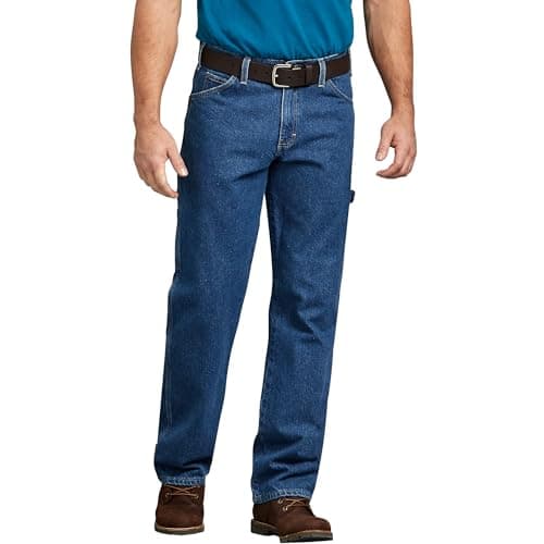 Dickies mens Relaxed Fit Carpenter jeans, Stone Washed, 30W x 32L US