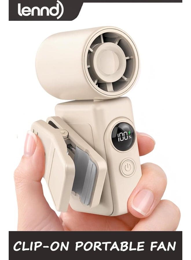 Clip-On Portable Fan, 13500 RPM Rechargeable Handheld Mini Fan with LED Display, 360° Rotating Detachable Clip, Stroller Fan for Baby, Compact Travel Essentials/Lash, Summer Gifts for Women