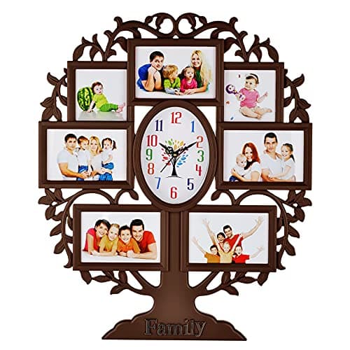 Harbour Analog Latest Stylish New Models Wall Clock With Photo Frames For Home Living Room Hall Bedroom (SIZE HEIGHT 58 CM X WIDTH 48CM)- Home Decor Big size Wall Clock Mz STRT4