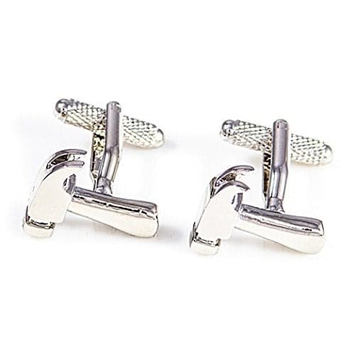 MRCUFF Hammer Construction Pair Cufflinks in a Presentation Gift Box & Polishing Cloth