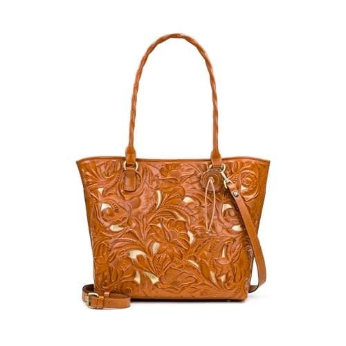 Patricia Nash Adeline Tote - Leather Handbags for Women, Elegant Women's Crossbody Purse and Women's Crossbody Handbags, Cognac