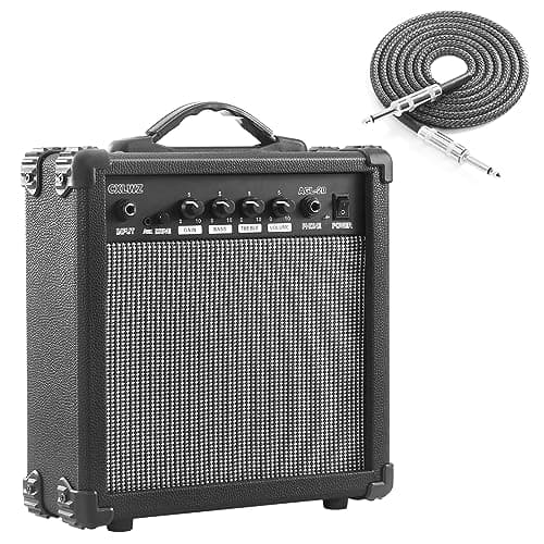 CXLWZ Electric Guitar Amp 20 Watt Amplifier Portable Amp with Headphone Input Gain Powe Including Professional Noise Reduction Cable Black