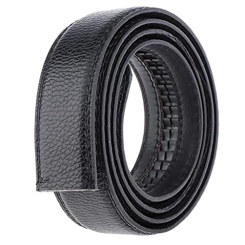 CALANDIS Men's Faux Leather Casual Formal Automatic Waist Strap Belts Slide Waistband Without Buckle, Multicolour