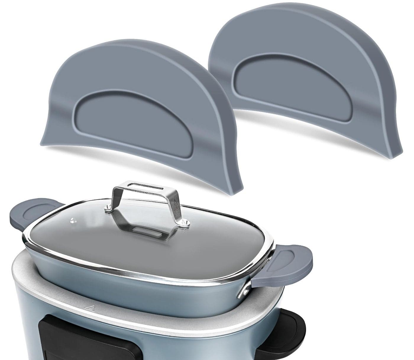 For Ninja Crockpot Slow Cooker Silicone Pot Handle Cover, for Ninja Foodi Possiblecooker Pro Silicone Handle Cover, Sleeve, Holder, Glove,Grip,Kitchen Accessories,Heat-Resistant,No More Hand Burns