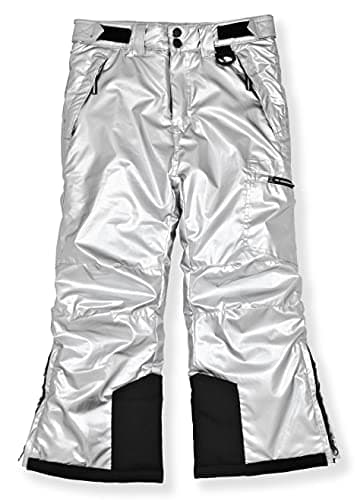Arctic Quest Insulated Ski and Snow Pants for Boys and Girls Water Resistant Trousers for Kids Metallic Silver