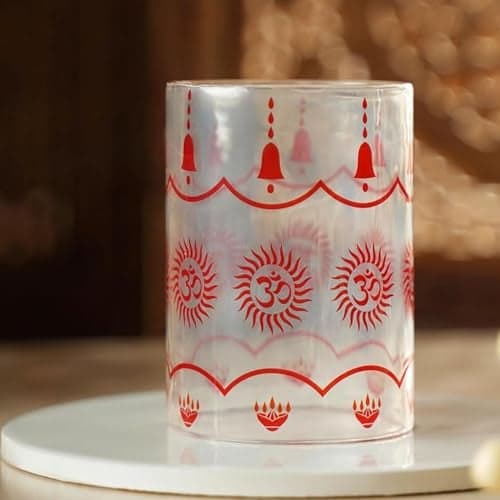 Ein Sof Diya Glass Cover Only - 3X-Large Size Borosilicate Glass Cover For Diya Without Diya - Height 7.1 Inches, Width 4.8 Inches, Transparent