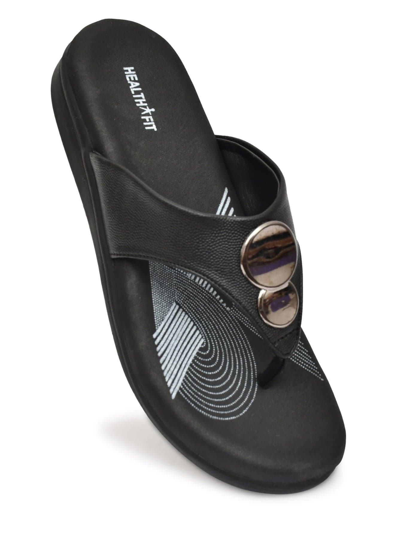 EXTRA SOFT Women's Comfortable Memory Foam Doctor Slippers/Flip-Flops|Fashionable Casual & Stylish|Lightweight & Breathable|Outdoor Synthetic Casual Chappals Sandals Ladies & Girls HF22BK UK-7