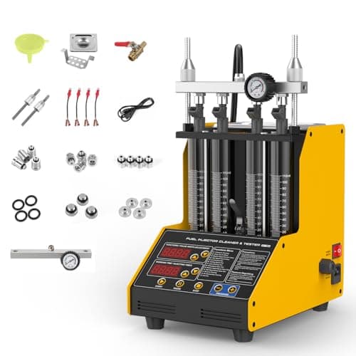 LINXINO CT150 Fuel Injector Cleaner Tester 4 Cylinders Upgraded Ultrasonic Cleaning Kit with 12-in-1 Diagnostic Functions for Automotive & Motorcycle