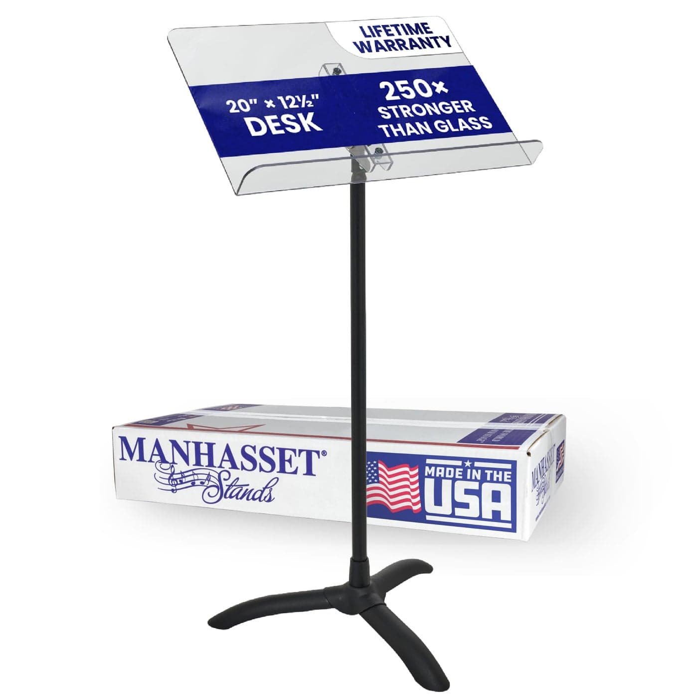 Manhasset Symphony 48 Clear Desk Stand Music 1SKBCS22SKB