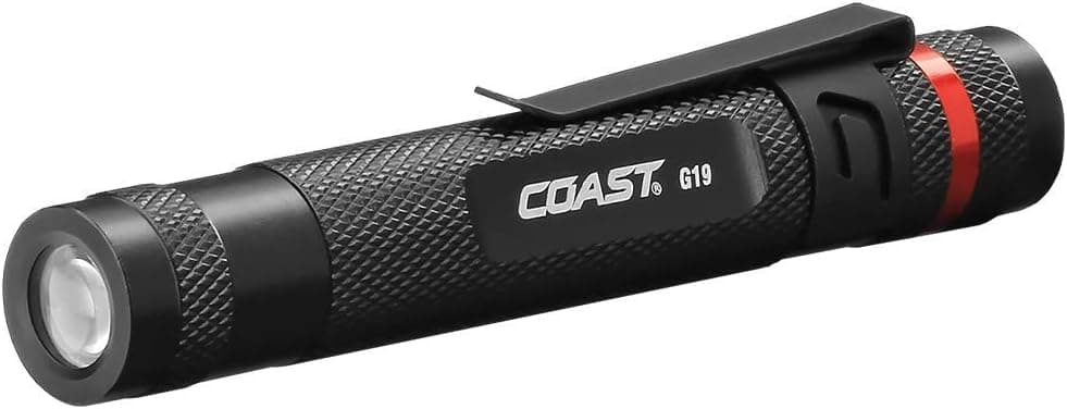 Coast G19 54 Lumen Inspection Beam LED Penlight with Adjustable Pocket Clip and Consistent EdgeToEdge Brightness Black