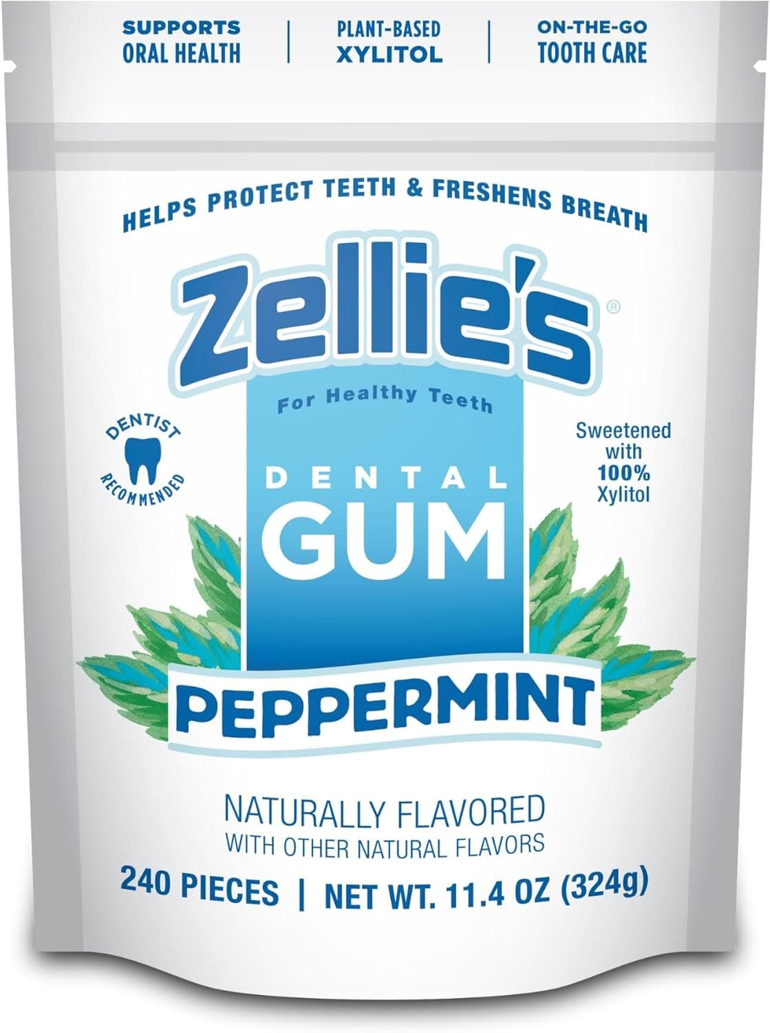 Zellie's 100% Xylitol Sugar Free Peppermint Chewing Gum