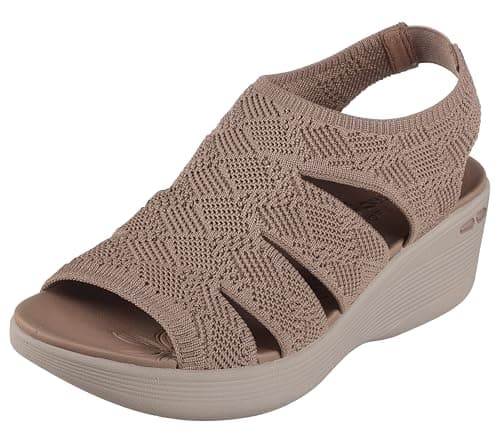 Skechers Women's PIER-LITE - MEMORY MAKER wedge sandal, Mocha 9 M