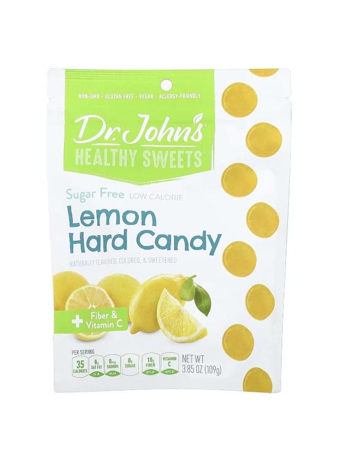 Dr. John's Healthy Sweets, Lemon Hard Candy, + Fiber & Vitamin C, Sugar Free, 3.85 oz (109 g)