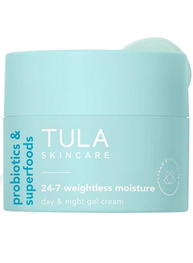 TULA Skin Care 247 Weightless Moisture Hydrating Day Night Cream AntiAging Lightweight Gel Cream Moisturizer for Face Contains Watermelon Blueberry Extract 15 oz