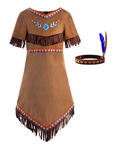 ReliBeauty Girls Native Costume Kids Dress Outfit140