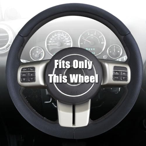 Aimato Customized Steering Wheel Cover for Jeep Wrangler (JK) 2012-2018/Patriot 2011-2017/Grand Cherokee 2011-2013/Compass 2011-2016/Liberty 2011-2012