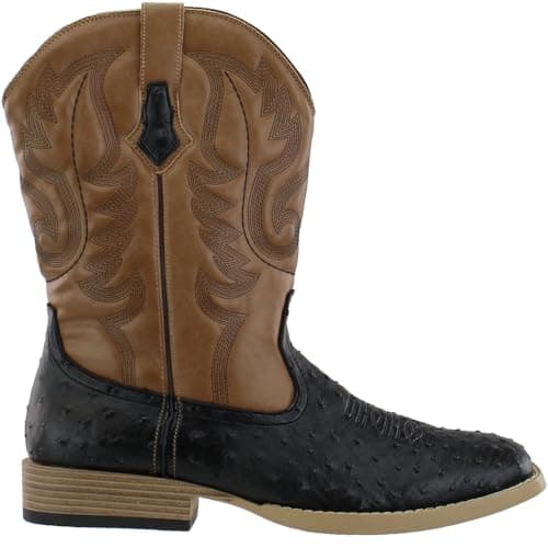 ROPER Mens Bumps Square Toe Casual Boots Mid Calf - Black - Size 7 D