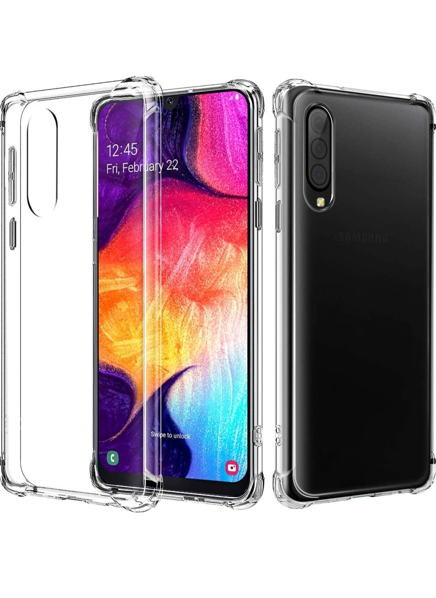 Samsung Galaxy A50S Case Cover Protective Shock Absorption Bumper soft Transparent Case (Clear)