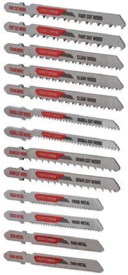 CRAFTSMAN Jigsaw Blades TShank Set 13Piece CMAJ1SET13