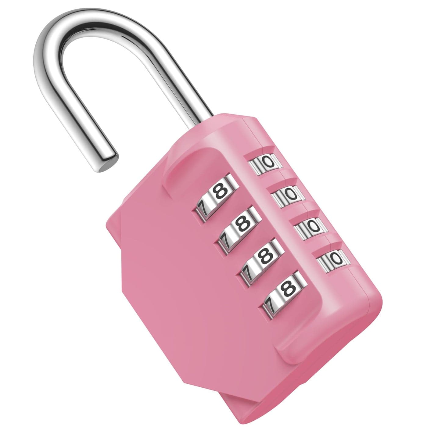 Puroma Combination Lock 4 Digit Waterproof Locker Locks Secure Outdoor Padlock for Gym Lockers Toolboxes Gates Fences Storage Sports Locker Cabinets Basic Pink Rose