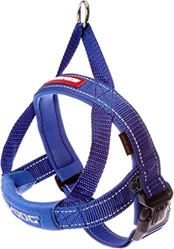 EzyDog Quick Fit Dog Harness – No Pull Harness for Training, Everyday Walking, and Easy Control - Adjustable Fit, Reflective, and Padded (X-Small, Blue)
