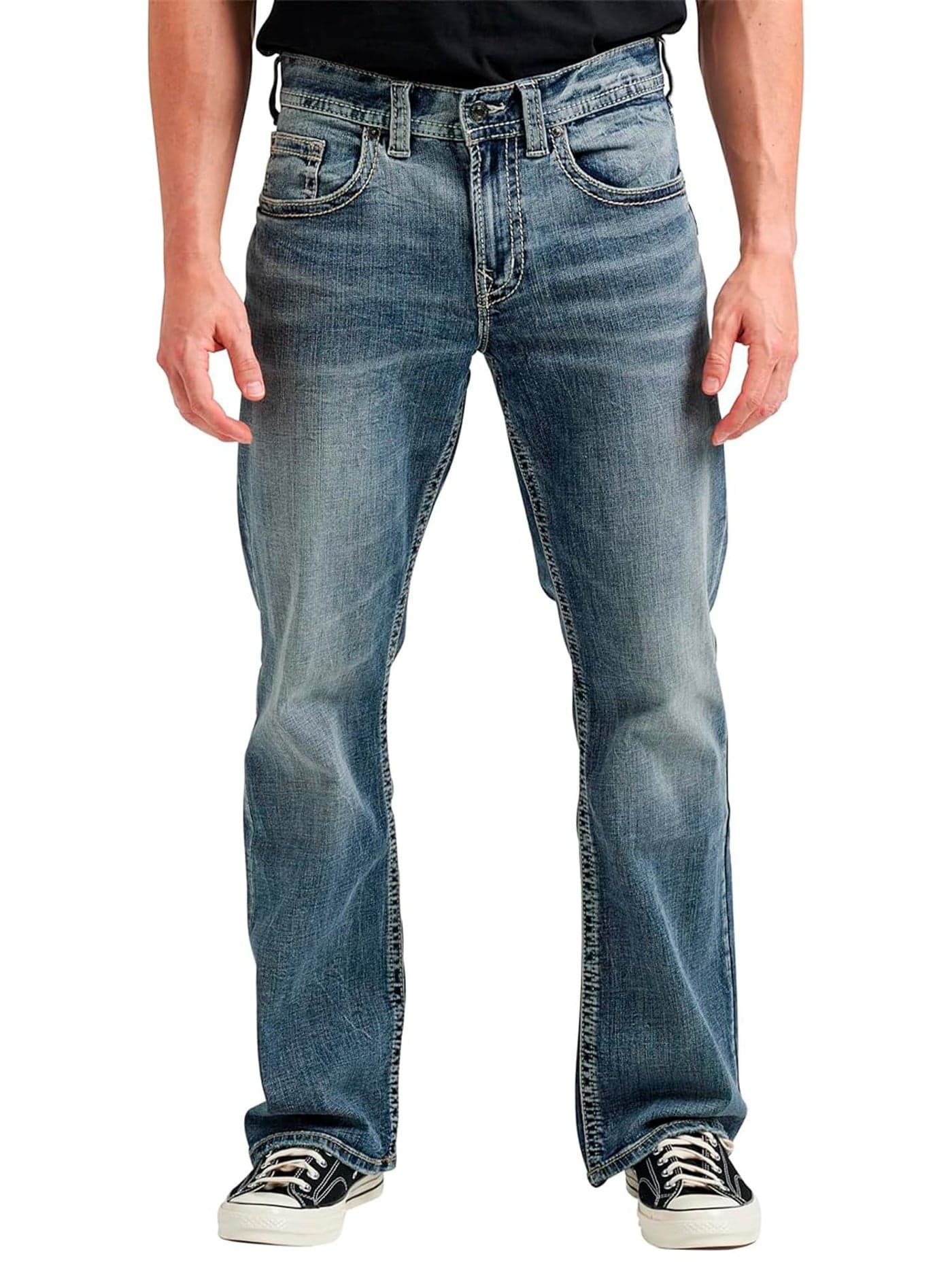 Silver Jeans Co. Men's Craig Classic Fit Bootcut Jeans, Medium Indigo LDS260, 32W x 34L