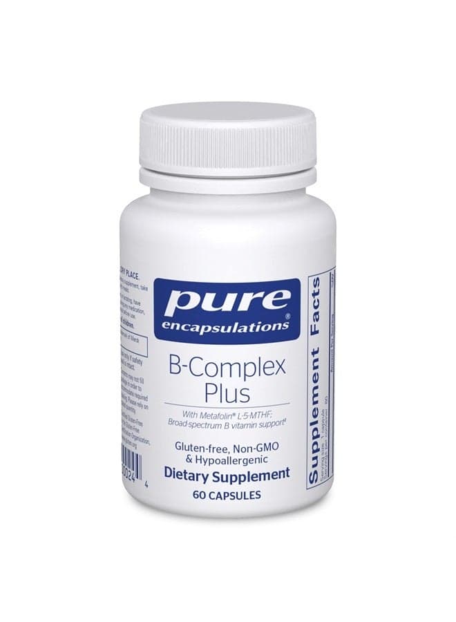 B-Complex Plus - B Vitamins Supplement to Support Neurological Health, Cardiovascular Health, Energy Levels & Nervous System Support* - with Vitamin B12 & More - 60 Capsules