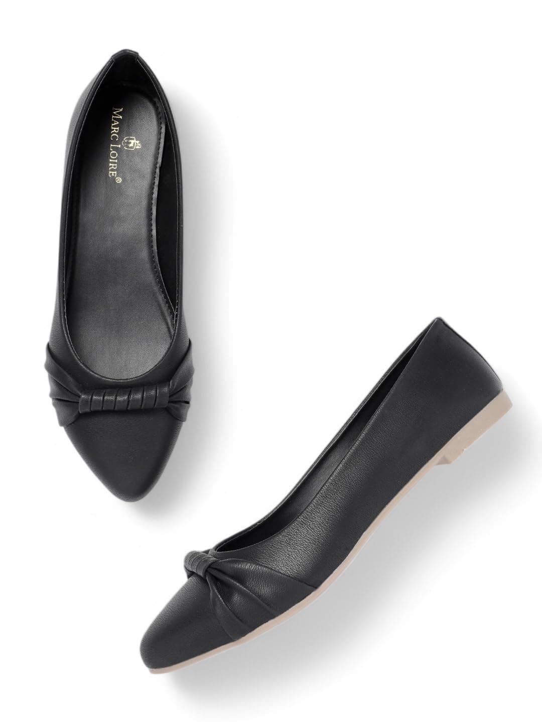 Marc Loire Women's Slip-On Flat Ballerina Shoes for Party, Casual Wear and Formal Occasions (Black, UK Footwear Size System, Adult, Women, Numeric, Medium, 6)