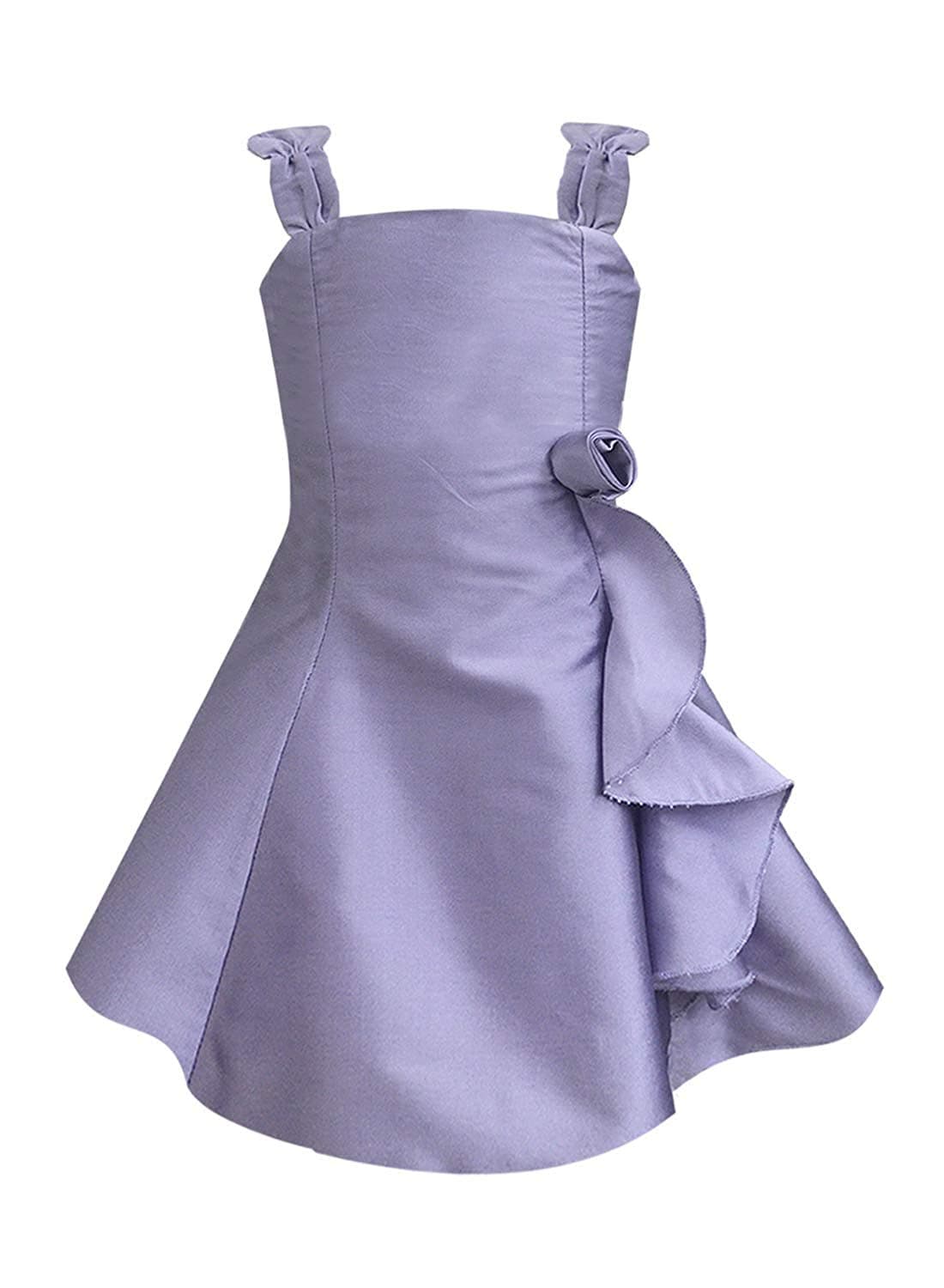 A.T.U.N Girl's Synthetic Fit and Flare Mini Dress (GDRS JES_Lavender_12 Years-13 Years)