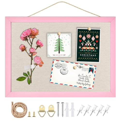 Small Linen Bulletin Board102x142 Pink Wood Frame Bulletin BoardsBeige Linen Pin Board for Home Kitchen Office DecorativePK2636