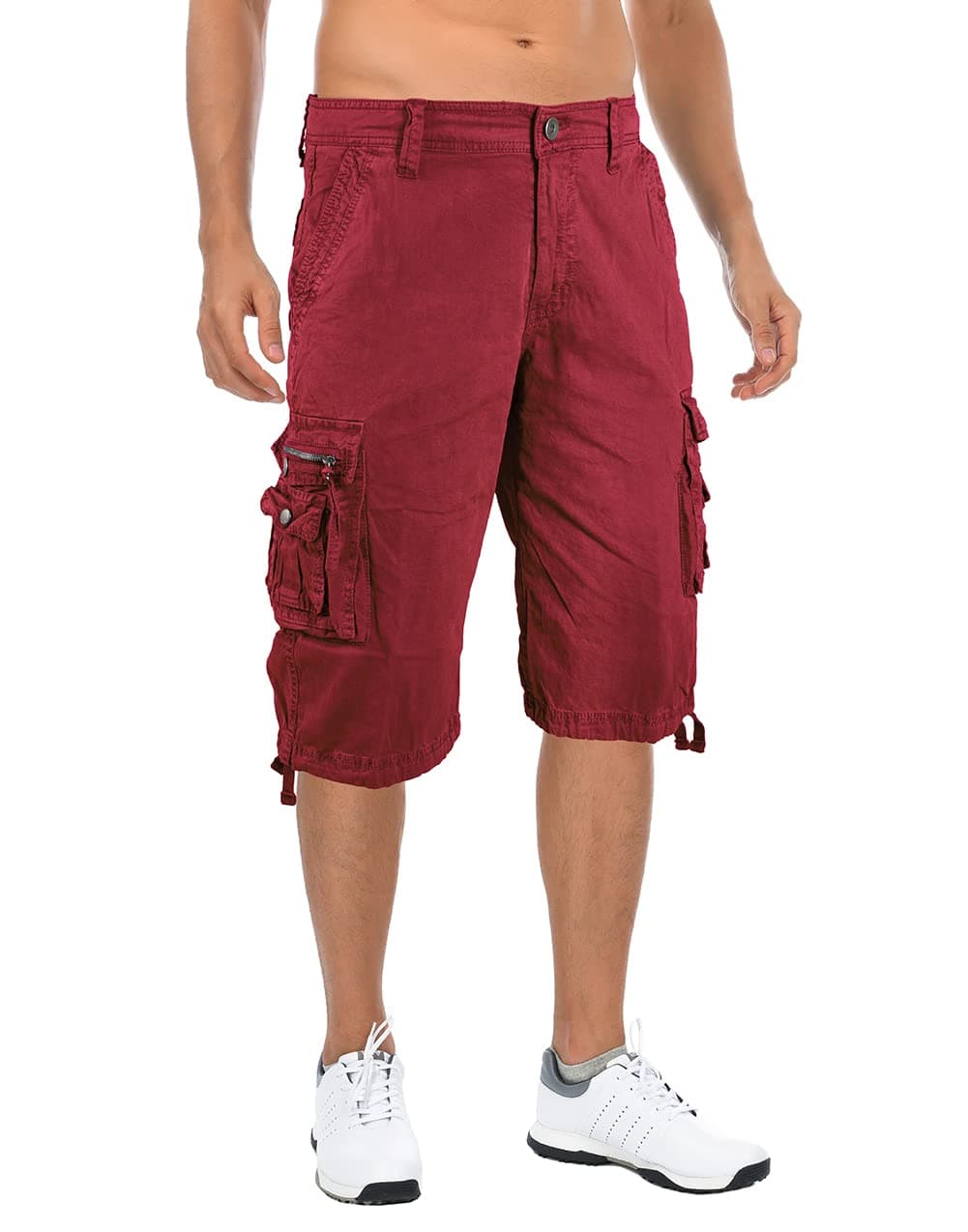Kolongvangie Cargo Shorts Men's Outdoor Lightweight Long Inseam Casual Cargo Short with Multi Pockets