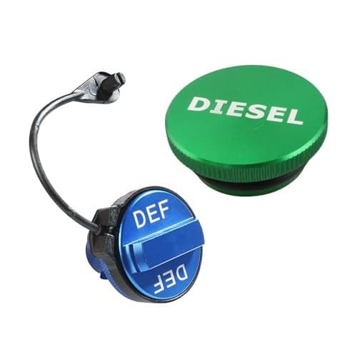 Onseeda Billet Aluminum Blue Diesel Exhaust Fluid CapDEF Cap Green Fuel Cap fit for Dodge Ram Cummins EcoDiesel 15002500350045005500 20132023 Pickup TruckDiesel Fuel Cap
